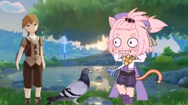 Меме гача Куки геншин (с анимацией где голубь крутится не скачивается :(