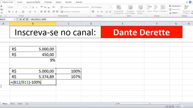 Excel - Aula 12 - Porcentagem (identificar percentuais e analisar renda fixa) смотреть онлайн