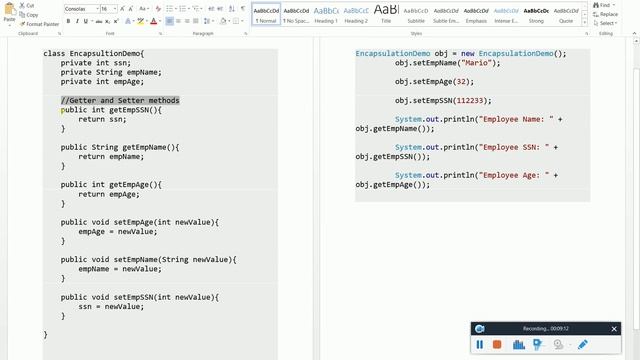 Java object oriented programming - encapsulation смотреть онлайн