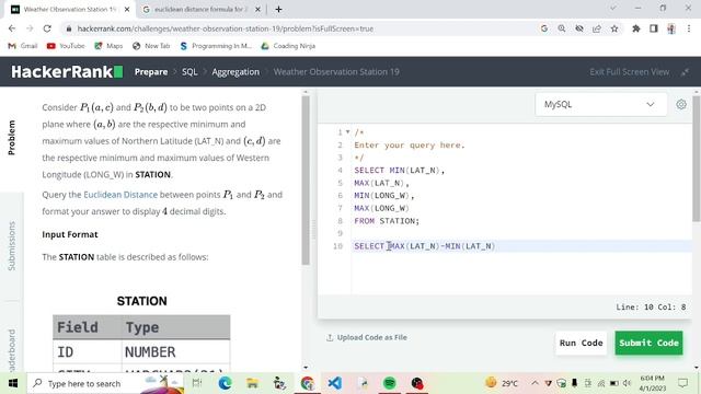 #41 Weather Observation Station 19 || HackerRank SQL solution || Hacker Rank Solutions смотреть онлайн
