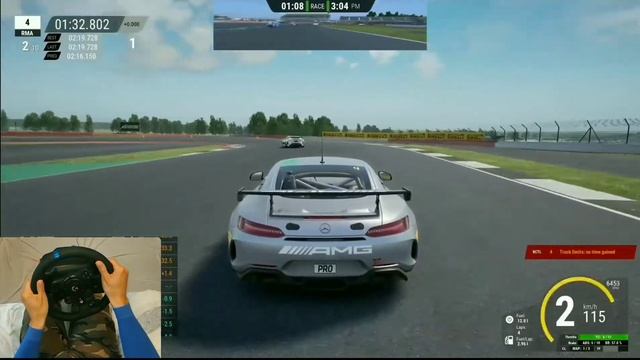 Assetto Corsa Competizione - Silverstone - Mercedes-AMG GT4 - Logitech G923 POV Gameplay смотреть онлайн