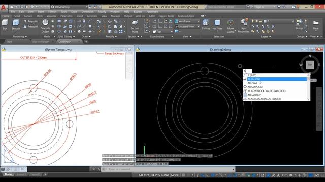 SLIP-ON FLANGE IN AUTOCAD 3D 2018 - materials applied смотреть онлайн