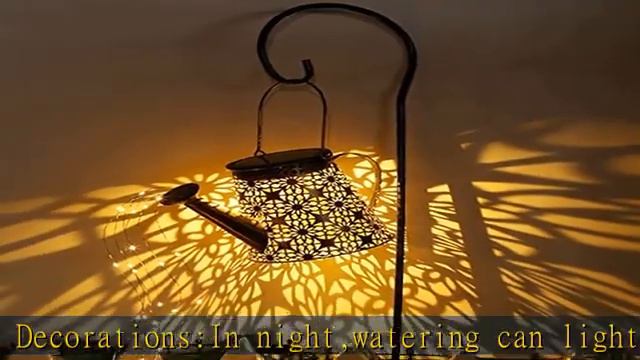 B-Best Solar Lights Outdoor Garden Decorations,Watering Can Landscape Light Large Hanging Lantern , смотреть онлайн