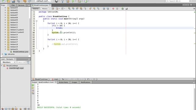 Java Tutorial - 20 - break und continue German смотреть онлайн