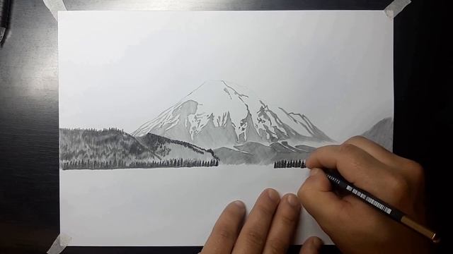 рисую карандашом горы смотреть онлайн