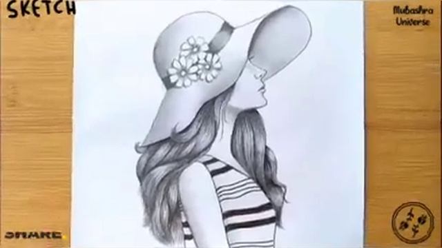 Girls Sketch Ideas||@Mubashra_Universe смотреть онлайн