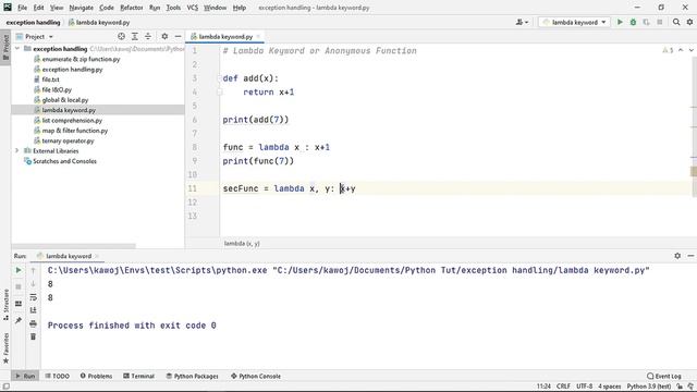 Python Tutorial 20 - Lambda Keyword | Always Appear смотреть онлайн