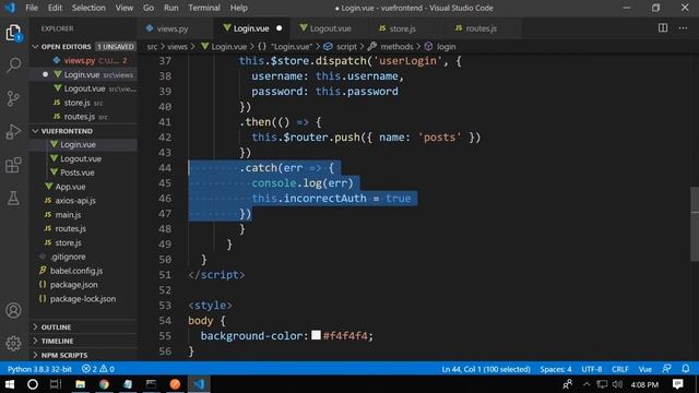 Learn Vue - Towards JWT authentication | Vue and Django API | Vuex Store смотреть онлайн