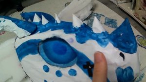 Делаю хвост дракона и доделываю маску.