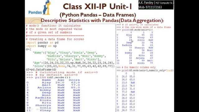 PYTHON PANDAS | DATA FRAMES part 7 |DATA AGGREGATION | INFORMATICS PRACTICES | CLASS 12 | CBSE смотреть онлайн