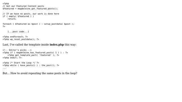 Wordpress: Featured posts and the loop смотреть онлайн