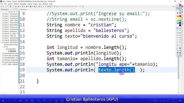 Metodos String length toLowerCase toUpperCase en JAVA смотреть онлайн