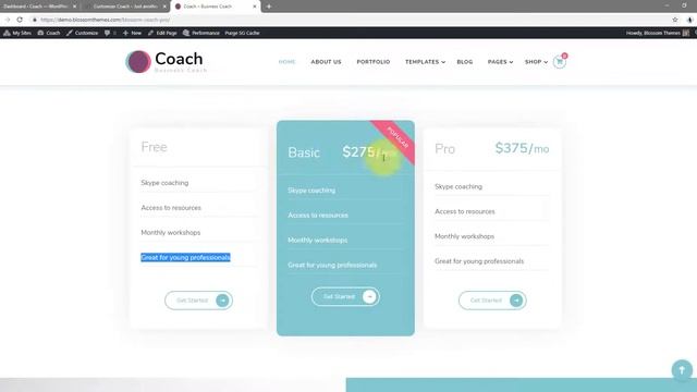How to add Pricing Section on homepage | Blossom Coach Pro WordPress Theme смотреть онлайн