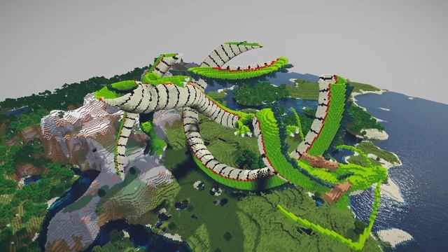Minecraft Timelapse, Shenron Build Schematic - Dragon Ball Z смотреть онлайн