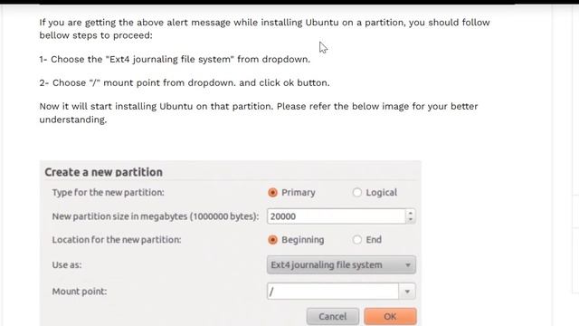 Why do I get "No root file system is defined" when I try to install Ubuntu in a partition? смотреть онлайн