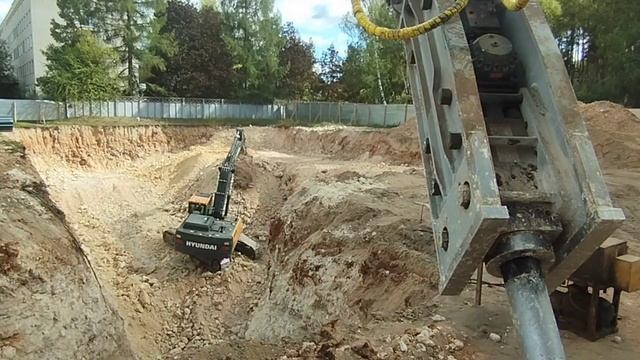 КОТЛОВАН в СКАЛЕ. Глубина 8 метров. ГИДРОМОЛОТ. Таймлапс. смотреть онлайн