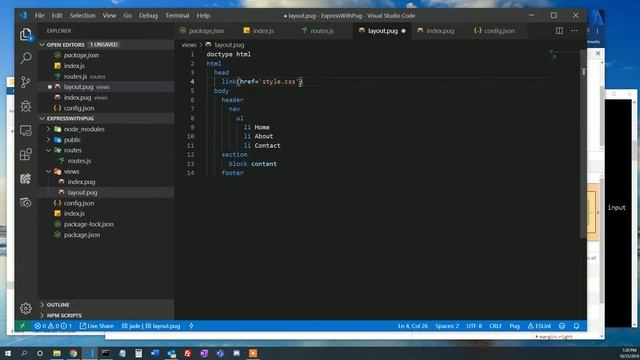 Express with Pug смотреть онлайн