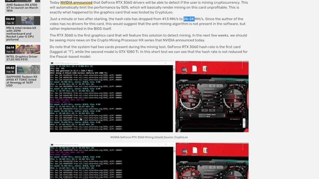 Nvidia Announces New Mining CMP GPUs & Throttles the RTX 3060 смотреть онлайн