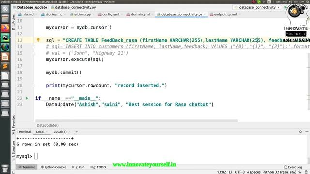 Storing data to the Database | Rasa Chatbot | Part - 2 смотреть онлайн