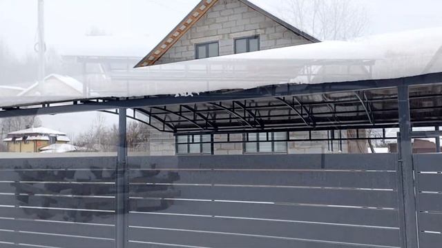 Навес из поликарбоната 5,7х6 метров в Виктории