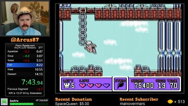 Panic Restaurant NES speedrun in 14:15 by Arcus смотреть онлайн