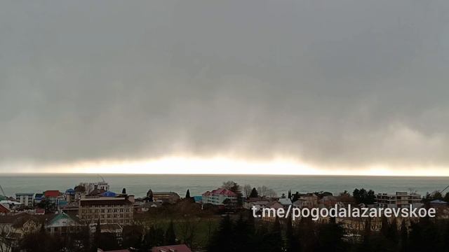 Таймлэпс облаков и снега над морем в Лазаревское 14.01.2024 смотреть онлайн