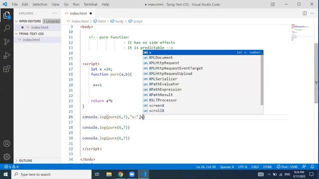 Pure and Impure functions in JavaScript what is pure function JavaScript for beginners in Telugu смотреть онлайн