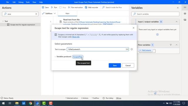 Power Automate Desktop : How to work with "Escape Text for Regular Expression" Action (Text Actions смотреть онлайн