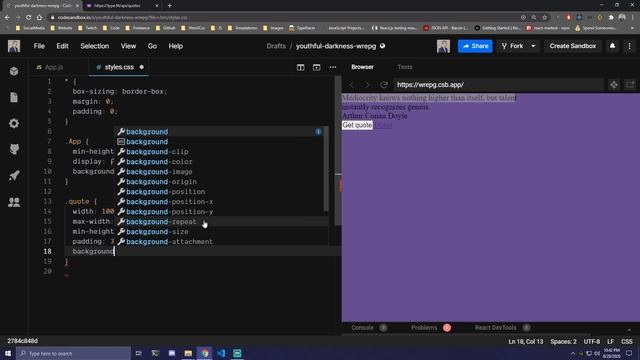 Random Quote Generator - React смотреть онлайн