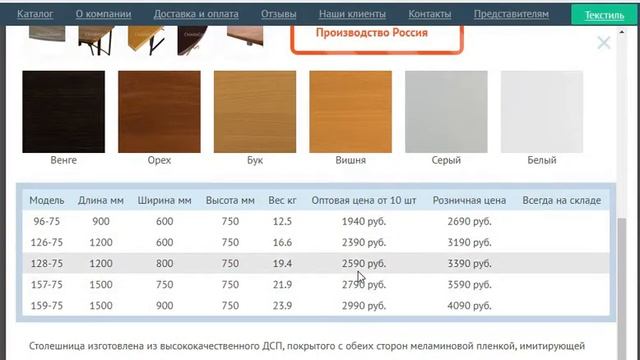 Размеры столов смотреть онлайн