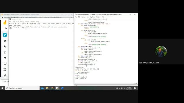 #BSTprogram #traversal #inroder #preorder #postorder #findingminandmax # AD8251 #Python #AIDS #CSB смотреть онлайн