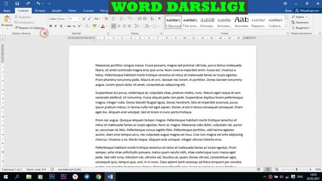 Microsoft Word 3-dars. Bufer Obmena bo'limi. Kopiya olishva Vstavit qilish usullari. смотреть онлайн