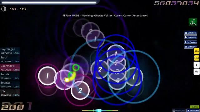 osu! - Vektor - Cosmic Cortex [Ascendancy] +EZ 2519/5200x, #1 смотреть онлайн