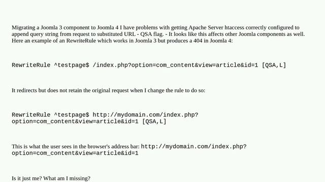 Joomla: htaccess QSA not working in Joomla 4 смотреть онлайн