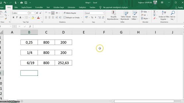 Excel Kesirli Sayıların Gösterimi ve Kullanımı (65. Video) смотреть онлайн