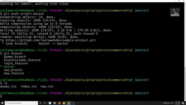 36. Push the local repository Branch & commits to the Github repository using git push command - GI смотреть онлайн
