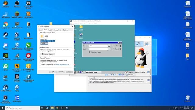 Network File Sharing between Windows 98 and Windows 10 [VirtualBox] смотреть онлайн