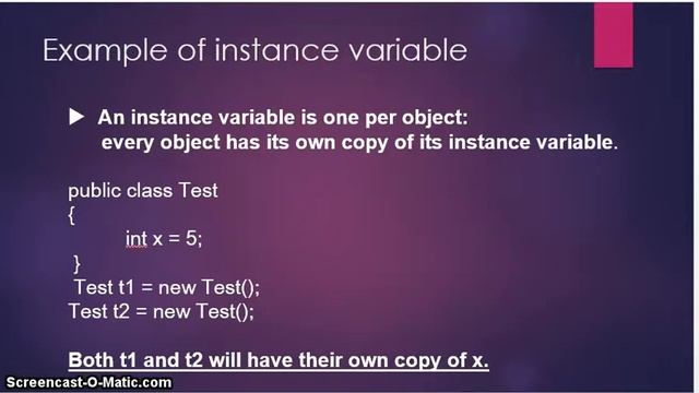 JAVA - Instance & Class Variable смотреть онлайн