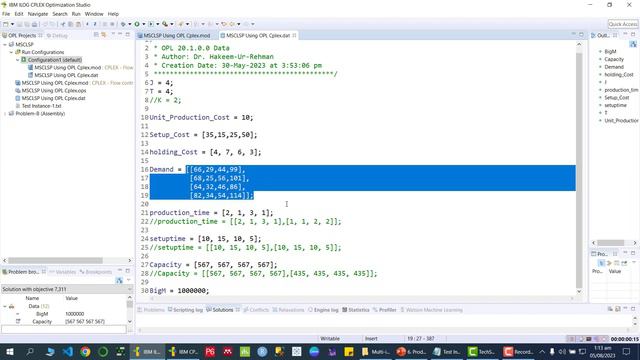 Master Production Scheduling: Mixed Integer Linear Programming Model Using IBM ILOG OPL CPLEX смотреть онлайн