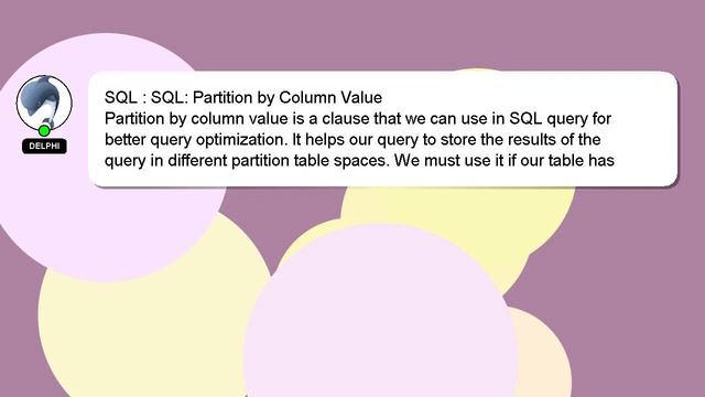 SQL : SQL: Partition by Column Value смотреть онлайн