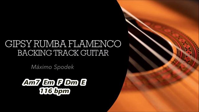 Gipsy Rumba Flamenco, Backing track guitar in Am, 116 bpm, for practice and perform смотреть онлайн