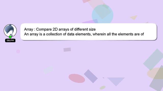 Array : Compare 2D arrays of different size смотреть онлайн