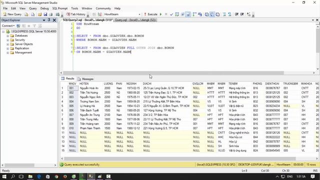 [Khóa học sử dụng SQL server] - Bài 12: Full Outer Join| HowKteam смотреть онлайн