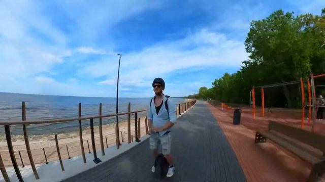 Покатушки по променаду и набережной Силламяэ, Эстония смотреть онлайн