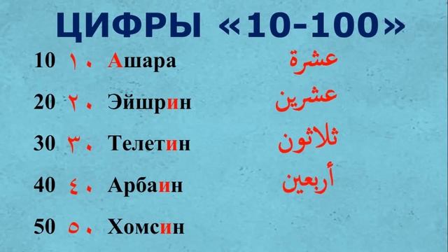 Арабские числительные от 10 до 100 (египетский диалект). Урок 5. #сам_себе_арабист #learn_arabic