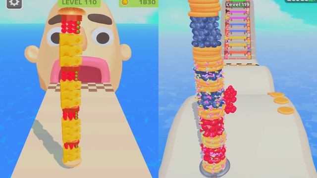 Sandwich Runner Vs Pancake Run - Gameplay Walkthrough - All Levels (IOS, Android)