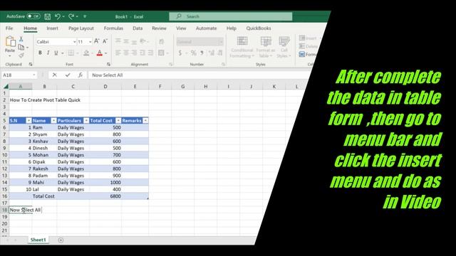 Quick Pivot Table II Trick pivot in excel смотреть онлайн