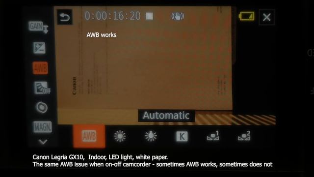 Canon GX10 Auto White Balance issue смотреть онлайн