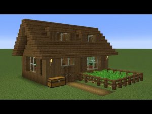 Майнкрафт - Как построить стартовый дом из ели. Minecraft