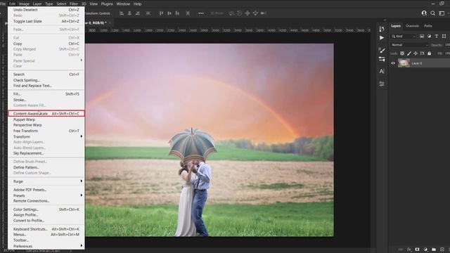 How to Extend Background Using Content Aware Scale in Photoshop смотреть онлайн